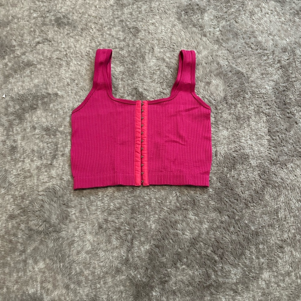 Pink Ribbed Women's Top